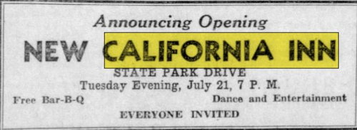 California Inn - Jul 19 1936 Article